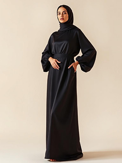 Onyx drape abaya